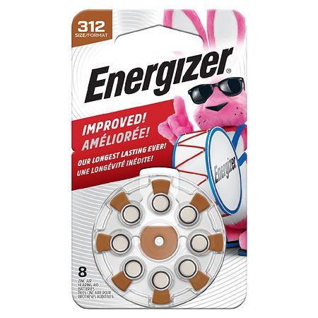 Energizer Size 312 Hearing Aid Batteries - Brown 8pk