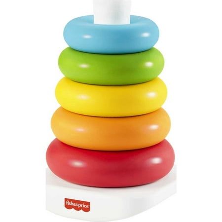 Fisher-Price Rock-a-Stack Ring Stacking Toy for Infants Made with Plant-Based Materials