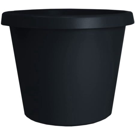 The HC Companies Prima Round Plastic In/Outdoor Flower Pot Planter Black 10