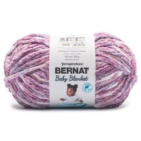 Bernat® Baby Blanket™ #6 Super Bulky Polyester Yarn Lavender Fields 10.5oz/300g 220 Yards