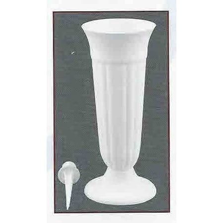 Memorial Cemetery Vases Set of 2 White