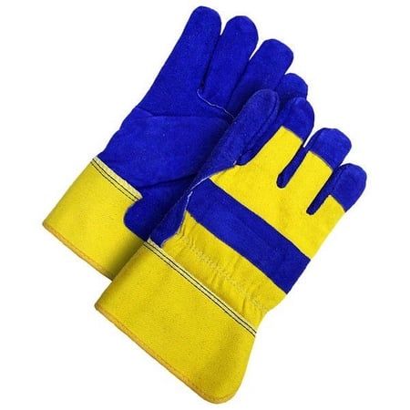30-9-373-A-XL Fitter Glove Split Cowhide Lined Pile Blue/Gold Size A