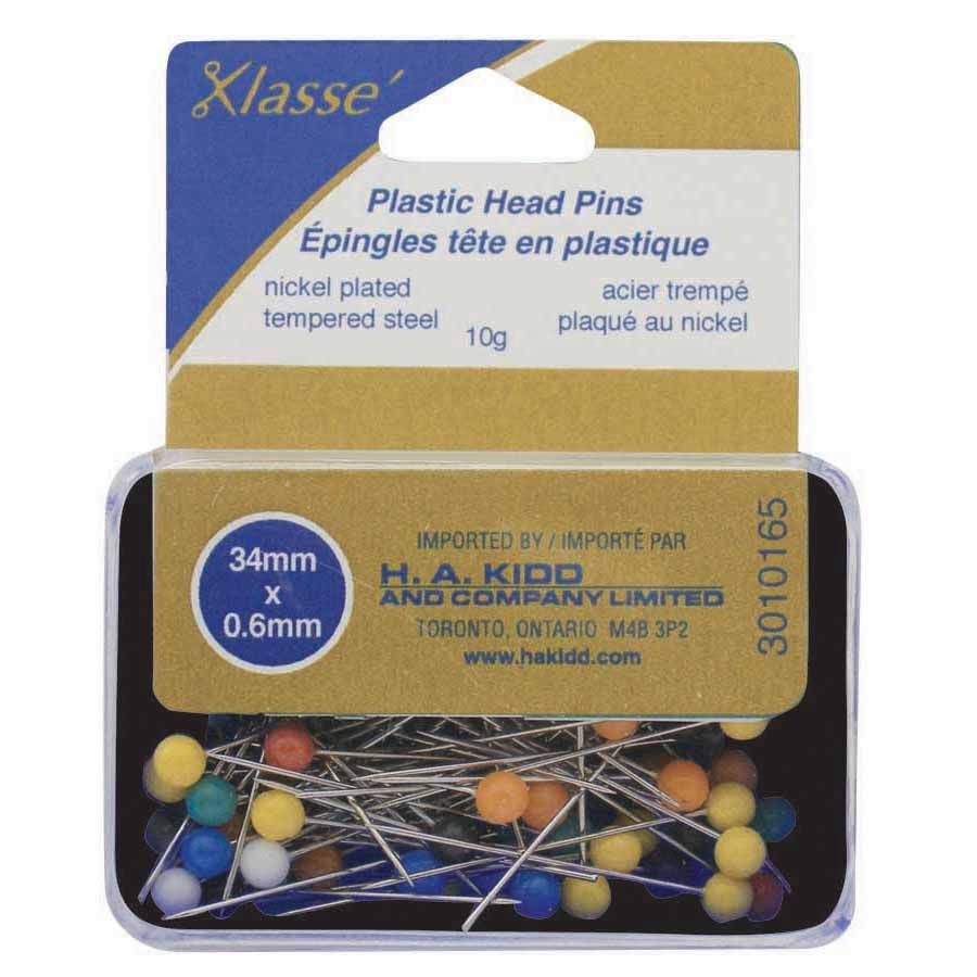 Klasse Plastic Head Pins - 90 Pc