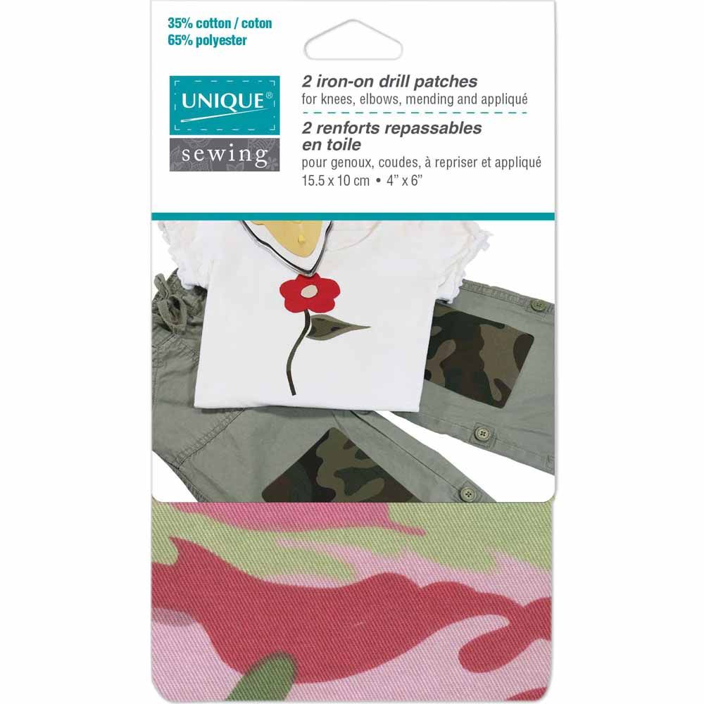 Unique 2 Iron-on Drill Patches - 4" X 6" White *