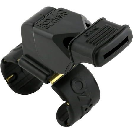 Fox 40 Classic CMG 3-Chamber Pealess Whistle w/ Fingergrip Black