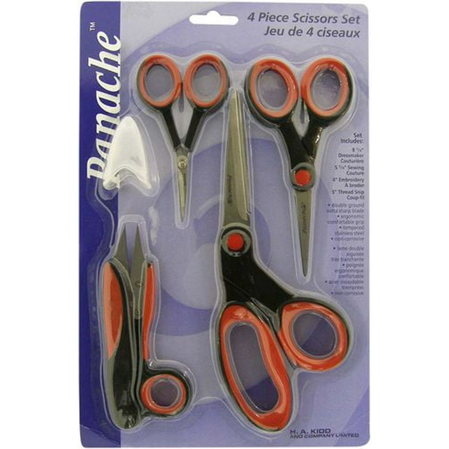 Panache Viva Infinite 4‑piece Scissors Set - Dressmaker, Sewing, Embroidery &amp; Snips