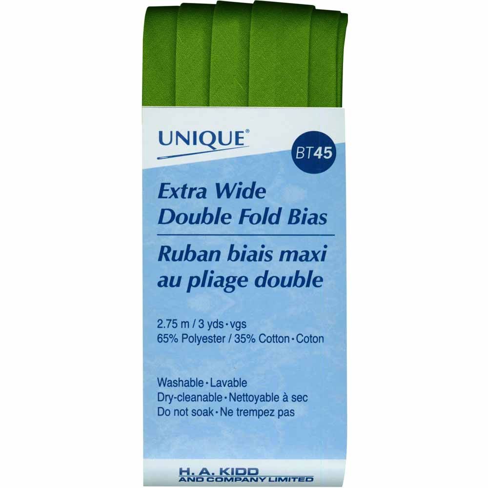 Unique Extra Wide Double Fold Bias - Kelly Green