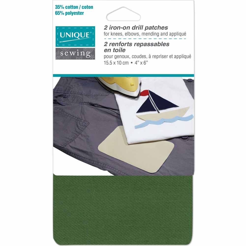 Unique 2 Iron-on Drill Patches - 4" X 6" Green *