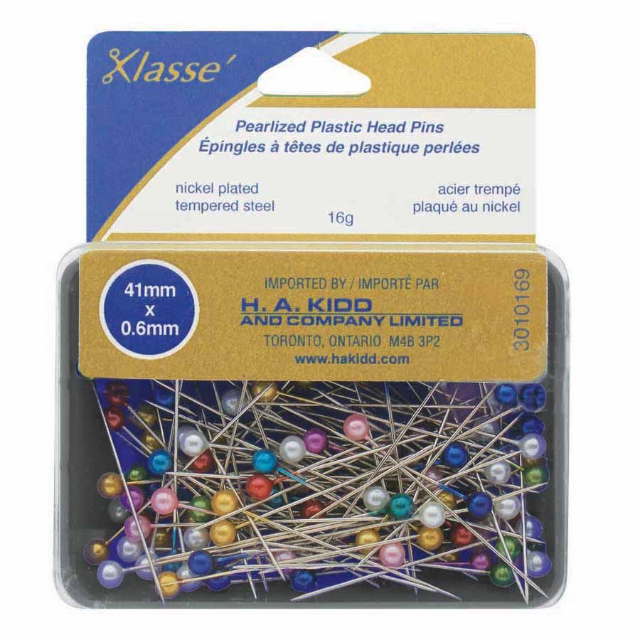 Klasse Pearlized Plastic Head Pins - 100 Pc