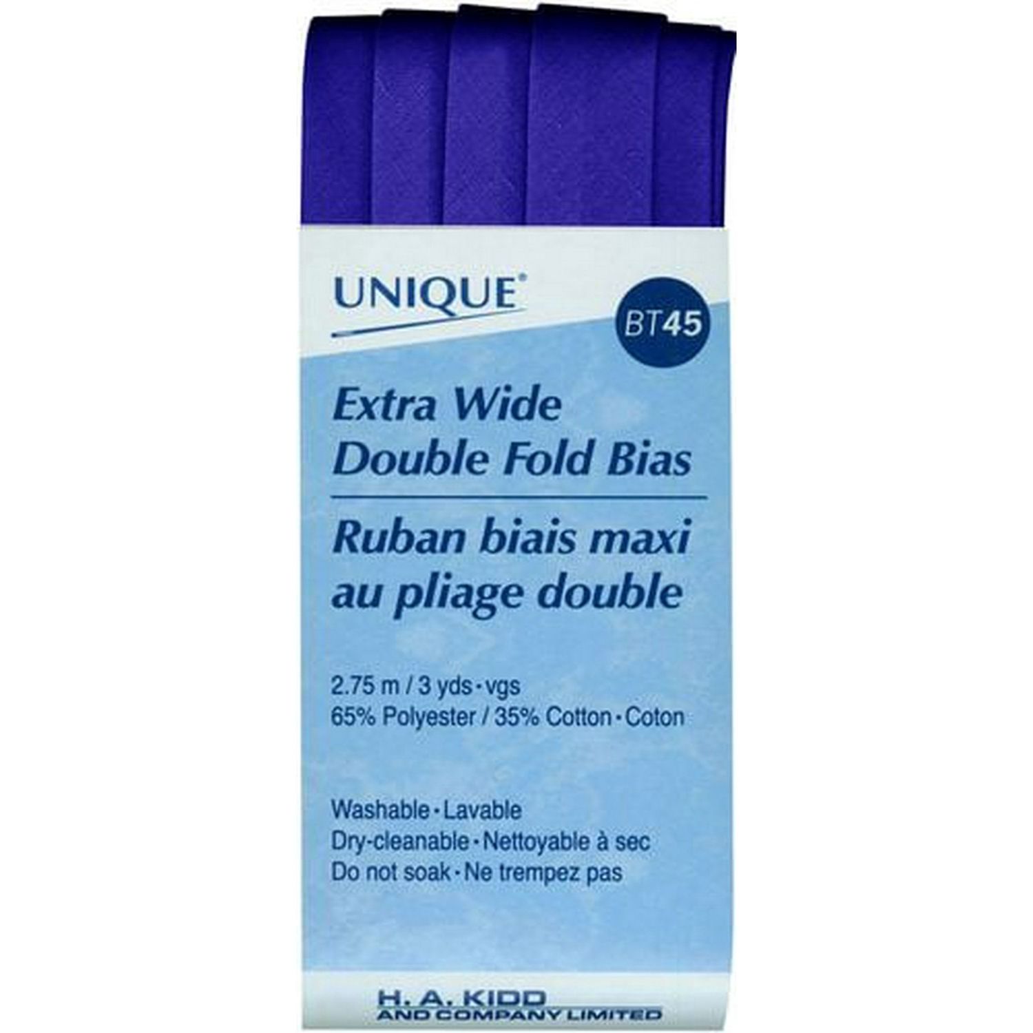 Unique Pretzels Unique Extra‑wide Double‑fold Bias Tape, 15 Mm, Navy Blue
