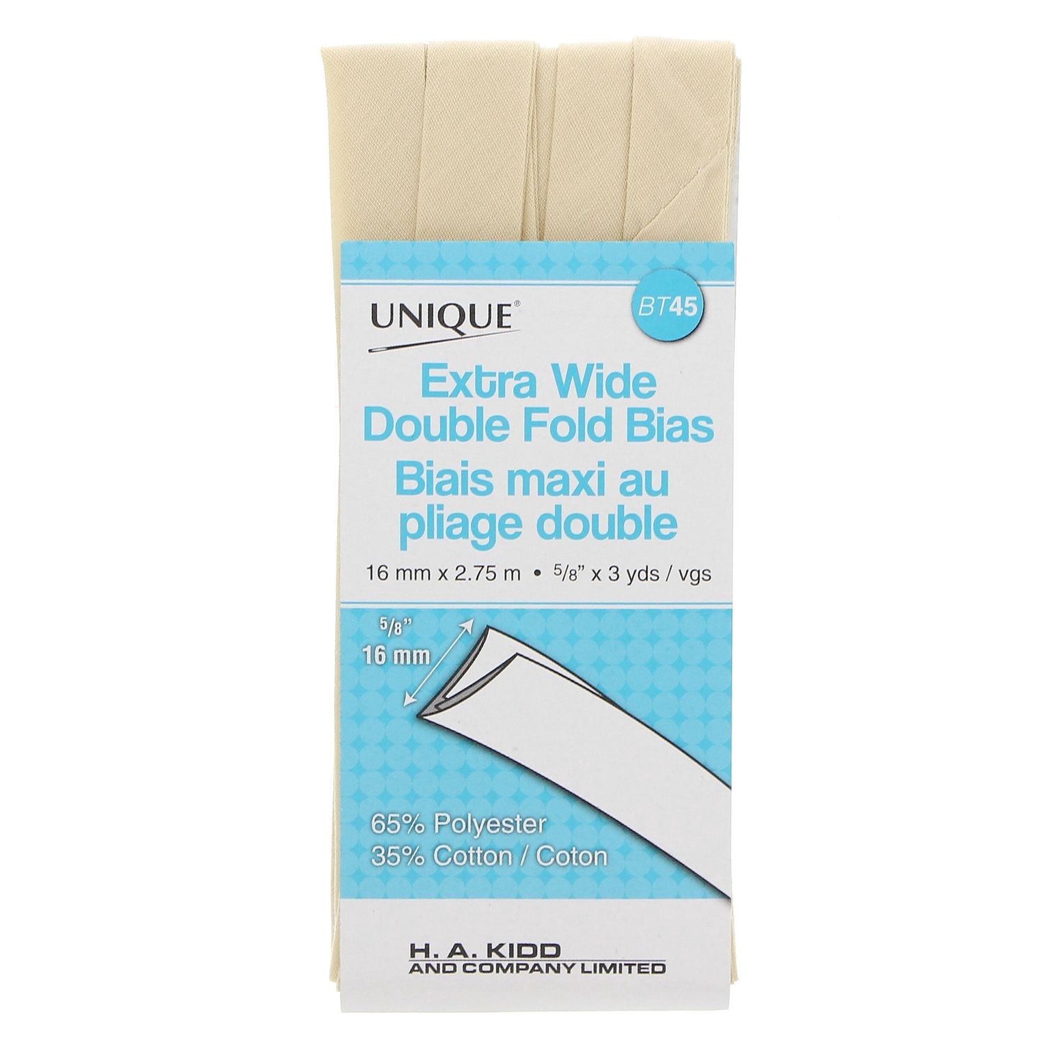 Unique Pretzels Unique Extra‑wide Double‑fold Bias Tape - Fawn, Polycoton