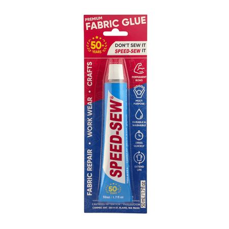 Speed-Sew Premium Liquid Fabric Glue Fast Drying No Ironing Multi-Purpose.