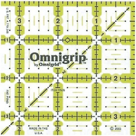 Omnigrid Omnigrip Neon 3-1/2-Inch Non-Slip Ruler Square