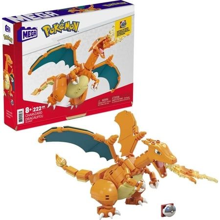 MEGA Pokemon Charizard Building Set (222 Pieces) with 1 Action Figure for Boys and Girls