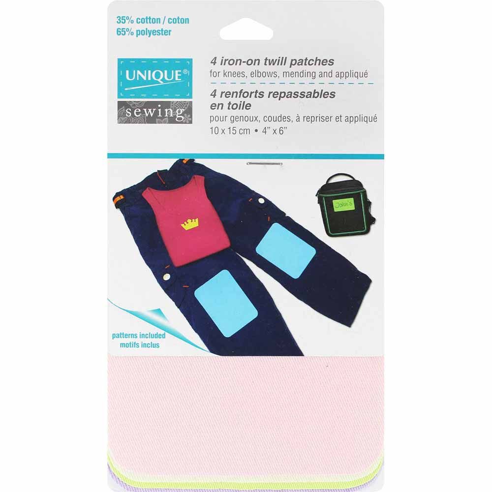 Unique 4 Iron-on Twill Patches - 4" X 6" Pastels