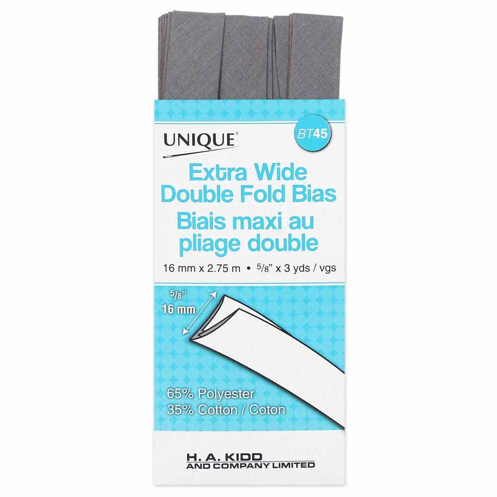 Unique Extra Wide Double Fold Bias - Silver