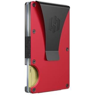Hayvenhurst Slim Minimalist Front Pocket RFID Blocking Metal Wallets for Men with Money Clip (Crimson) (B09CHLKYN7)