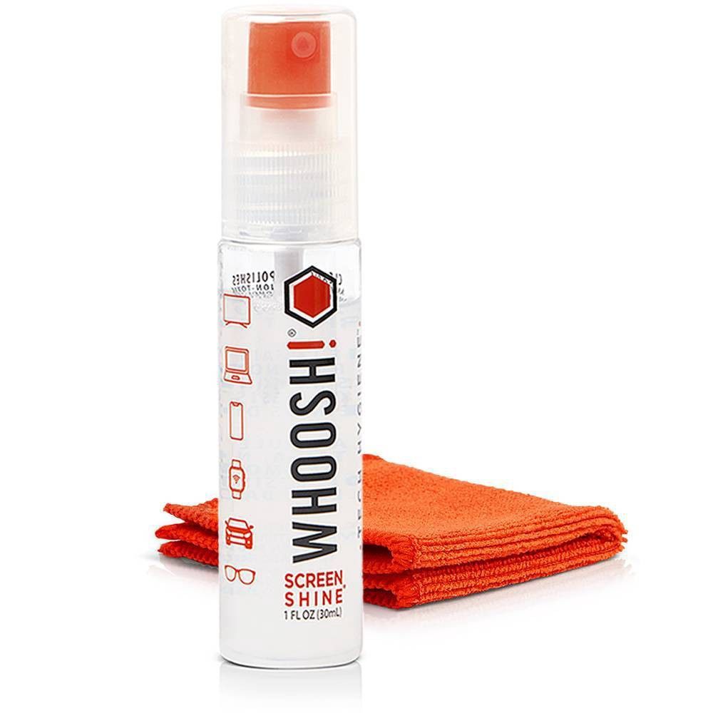 WHOOSH! Spray Cleaner With Microfiber Cloth - 1 oz: Electronics Sanitizer, Alcohol-Free