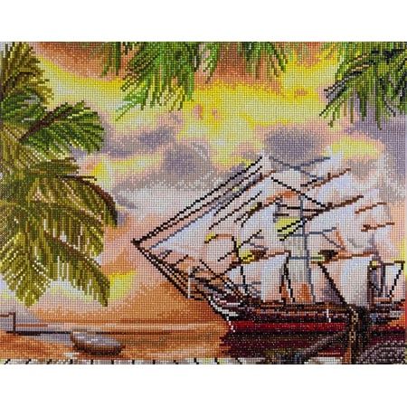DIAMOND ART BY LEISURE ARTS Diamond Painting Kits For Adults 14x16 Advanced Pirate Ship