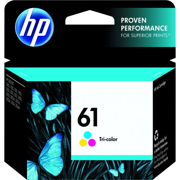 HP 61 Single Ink Cartridge - Tri-color (CH562WN): Standard Yield, Multiple Colors