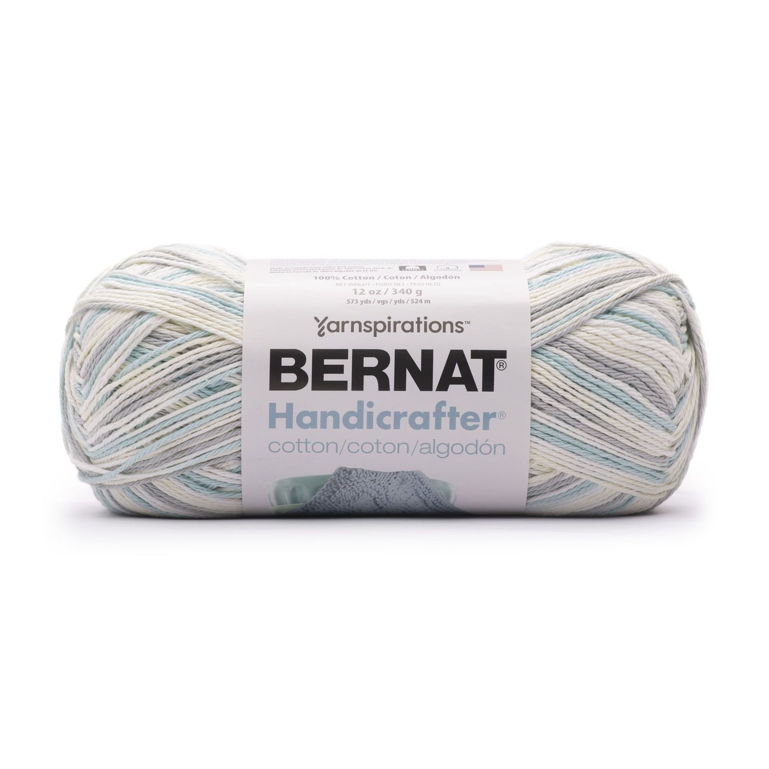 Bernat® Handi Cotton BB™ #4 Worsted (Medium) Cotton Yarn Blended Bubble White 12oz/340g 608 Yards