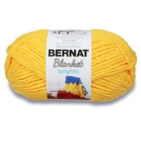 Bernat® Blanket Brights™ #6 Super Bulky Polyester Yarn School Bus Yellow 10.5oz/300g 220 Yards