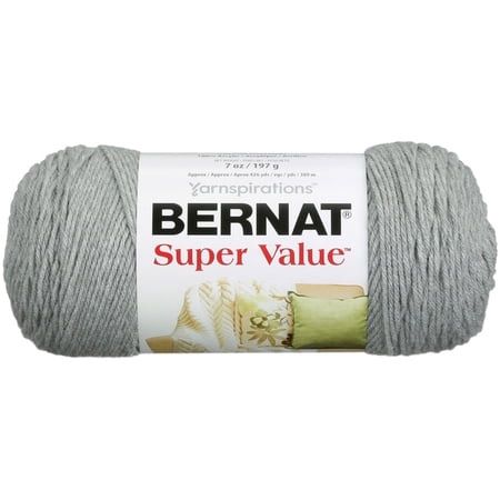 Bernat® Super Value™ #4 Worsted (Medium) Acrylic Yarn Soft Grey 7oz/197g 440 Yards