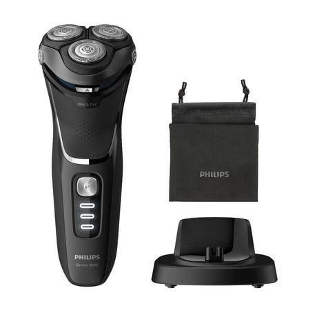Philips Electric Shaver Series 3000, Wet Or Dry With 5D Pivot Heads And Charging Stand, S3332/54