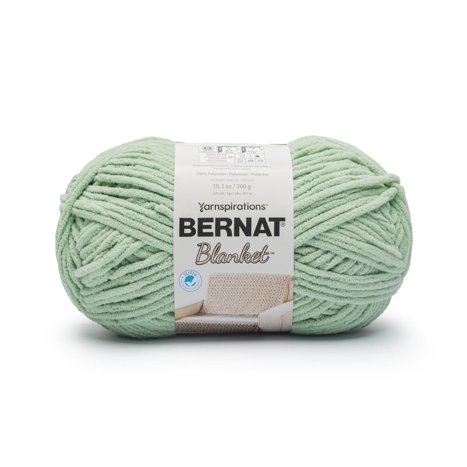 F-Bernat Bernat Blanket #6 Super Bulky Polyester Yarn, Spring Grass 10.5oz/300g, 220 Yards