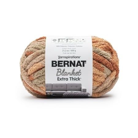 Bernat® Blanket Extra Thick™ #7 Jumbo Polyester Yarn Clay Caramel 21.2oz/600g 72 Yards