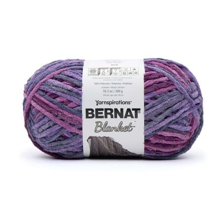 Bernat® Blanket™ #6 Super Bulky Polyester Yarn Purple Sunset 10.5oz/300g 220 Yards