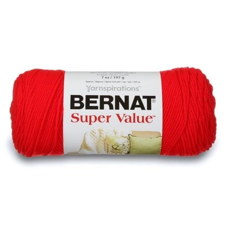 Bernat® Super Value™ #4 Worsted (Medium) Acrylic Yarn True Red 7oz/197g 440 Yards