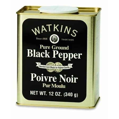 Watkins Gourmet Spice Tin, Pure Ground Black Pepper, 12 oz. Tin, 1 Count (B00GWDHRKU)