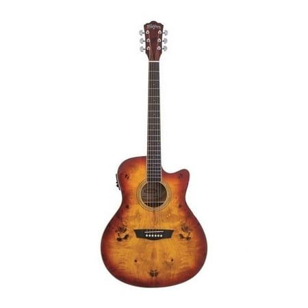 Washburn Deep Forest Burl Auditorium Cutaway Acoustic Electric Guitar
