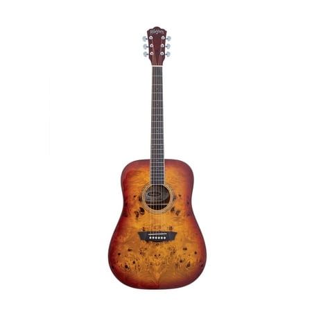 Washburn DFBDA Deep Forest Burl Dreadnought Acoustic Guitar - Amber Fade