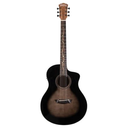 Washburn Bella Tono 6 String Acoustic-Electric Guitar Right Gloss Charcoal Burst (BTS9VCECH-D)
