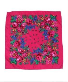 30" x 30" Kokom Floral Scarf - Fuchsia