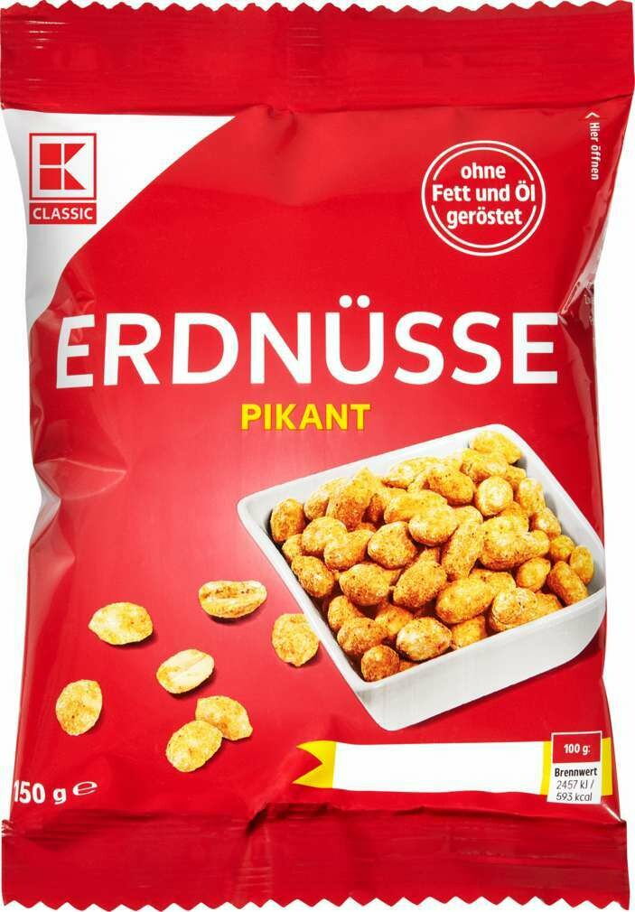 Erdnusse Peanut Kernels, spicy, roasted 150g