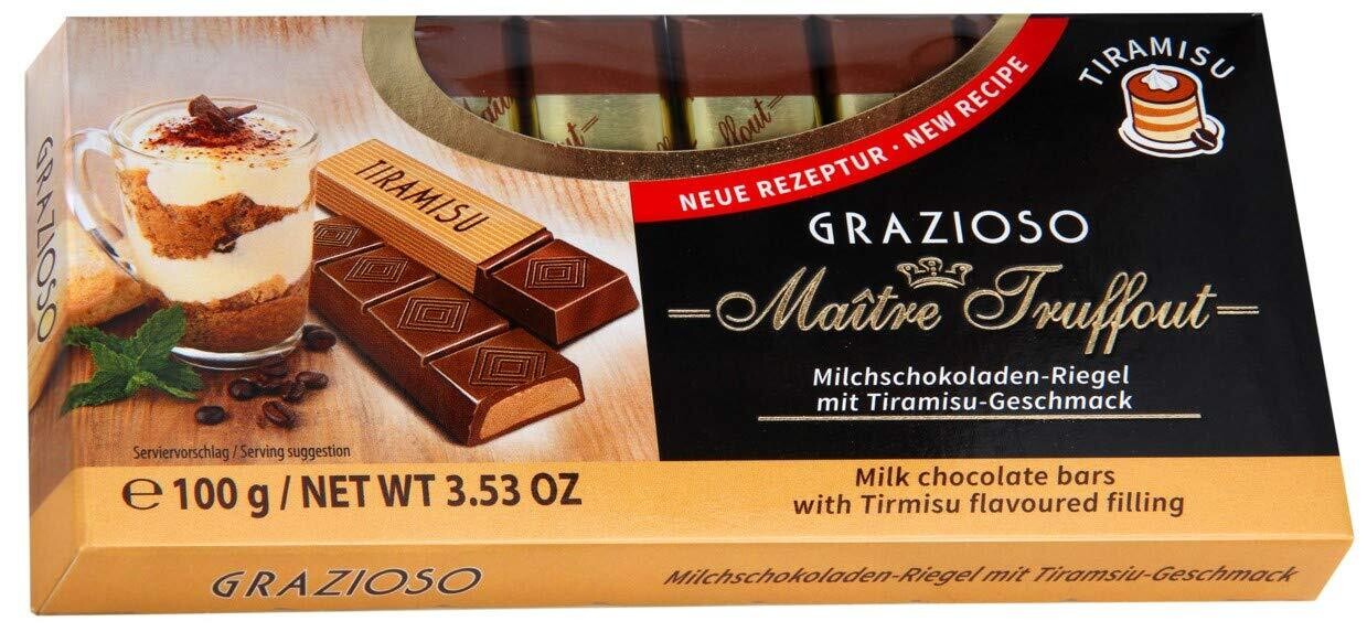 GRAZIOSO-Milk Chocolate with Tiramisu Flavoured Filling 100g