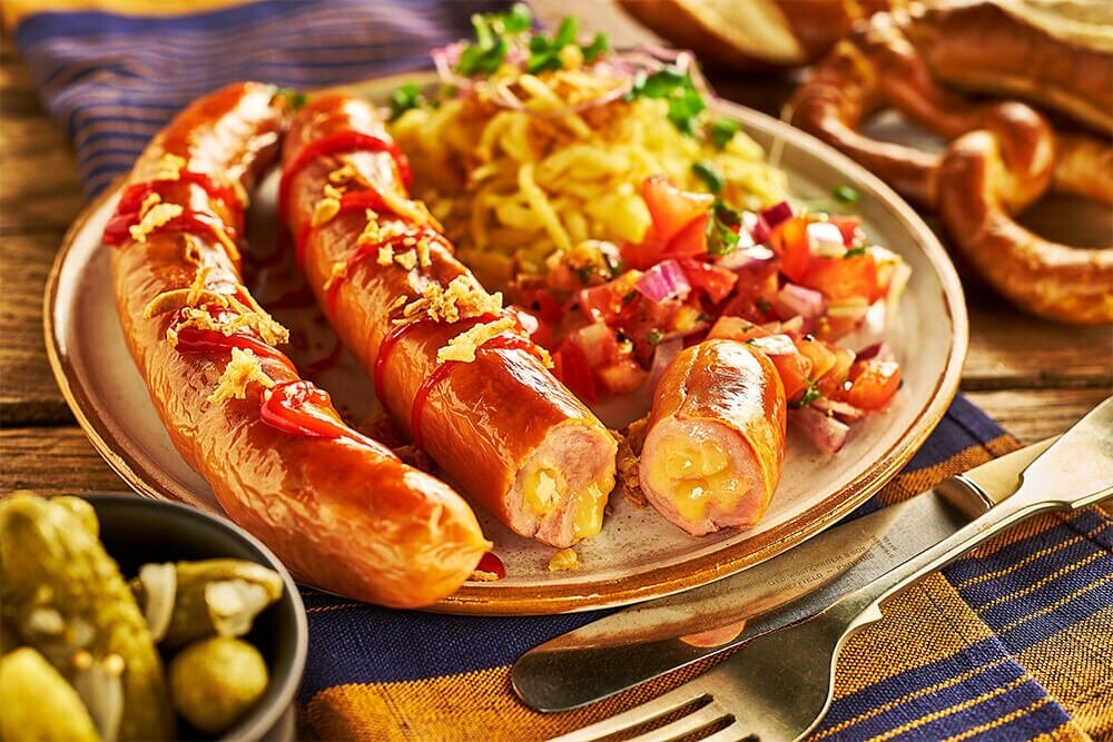 Chilli Cheese &amp; Bacon Sausages. (+635g)