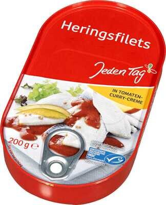 Jeden Tag Herring Fillets in a Tomato Curry Cream Sauce 200g
