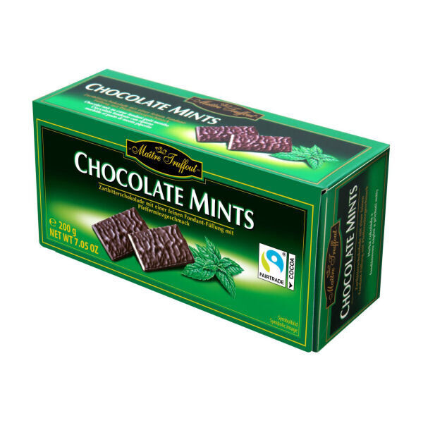 Imported Maitre Truffout Chocolate Mints - dark chocolate bars with a mint filling 200g
