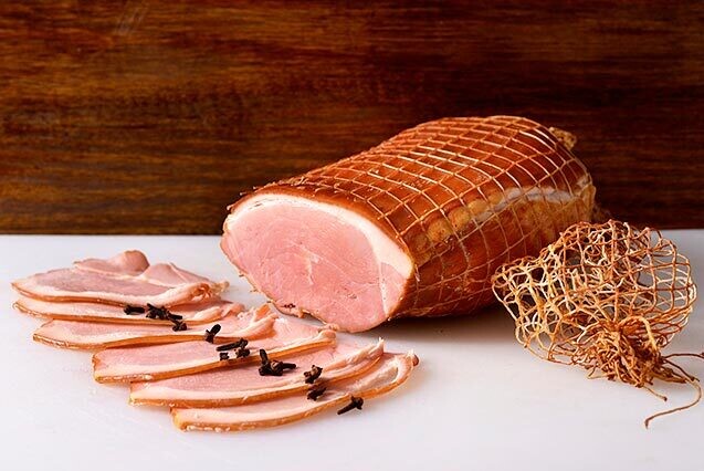 Cooked Smoked Gammon 3kg rind on