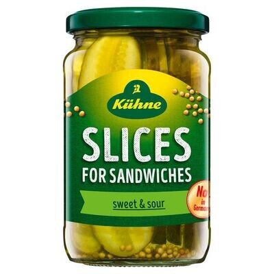 Kühne Slices for sandwiches -Gherkin 370ml