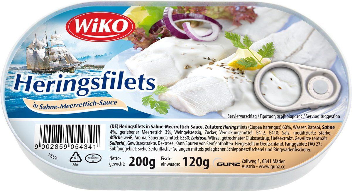 Wiko Herring Fillets in Horseradish Sauce 200g