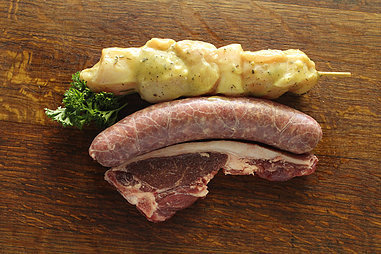 No.3 Braai Pack Chicken Kebab, Braai Chop &amp; Wors