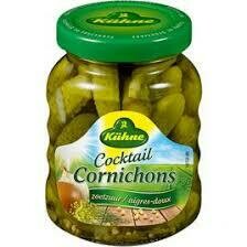 Kühne - Cocktail Cornichons Sweet & Sour 330g Kühne - Cocktail Cornichons Sweet & Sour 330g
