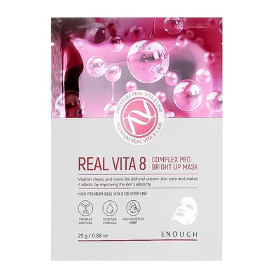 ENOUGH Maska do Twarzy z Kompleksem Witamin  Real Vita 8 Complex Pro Bright Up Mask