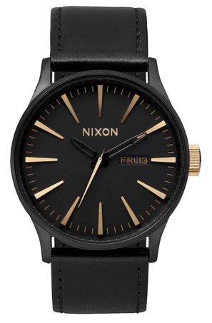 Nixon Sentry Leather Matt Black/Gold