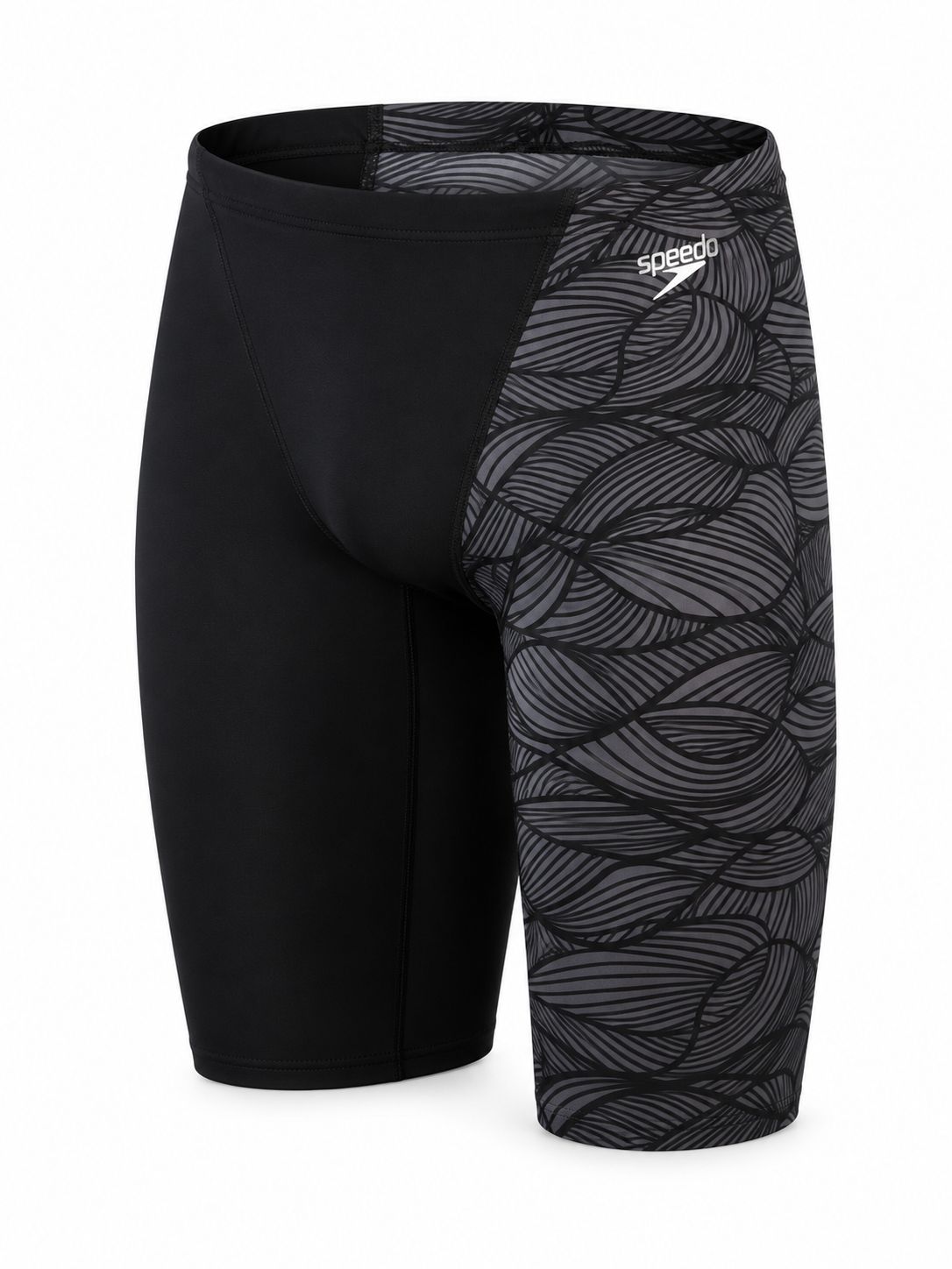 Speedo Men's Allover V-Cut Jammer - Black/Charcoal, Sizes: Size 28